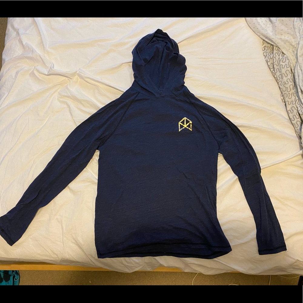 rare bmfit blue gold lightweight hoodie